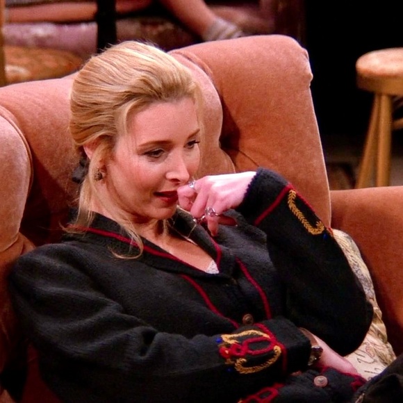 Rare Green Embroidered Cardigan ASO Phoebe Buffay on Friends - Picture 6 of 17